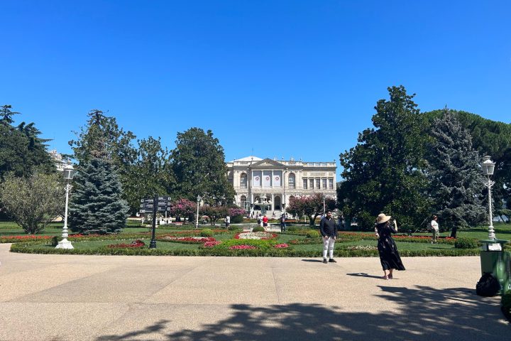 a group of people in a park