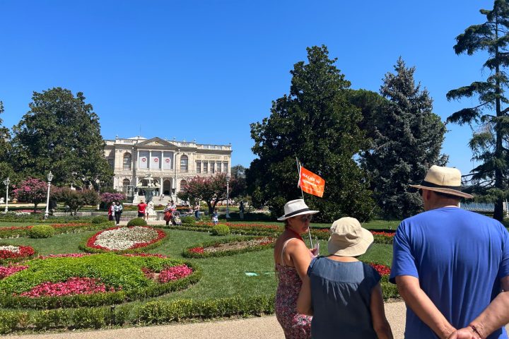 a group of people in a park