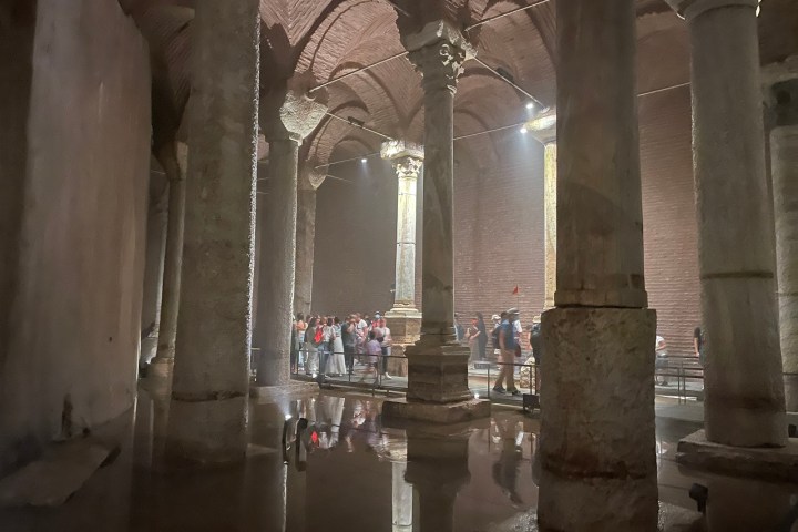 a person standing in front of a building