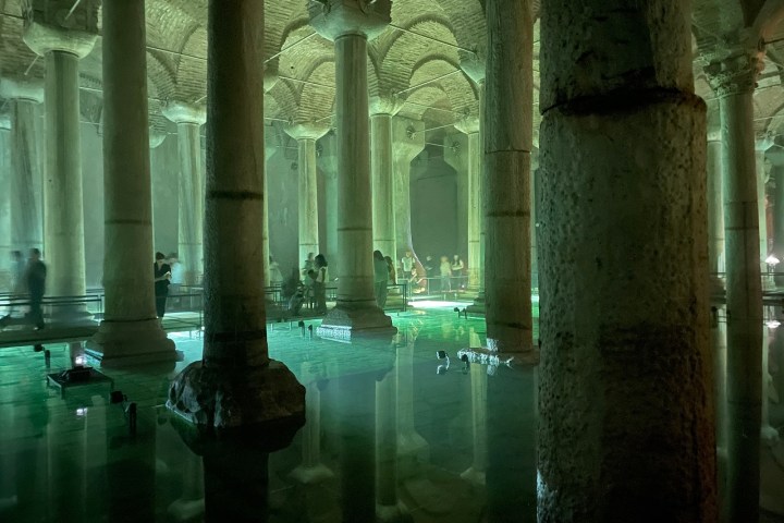 a tall glass building