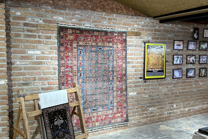 a close up of a brick building